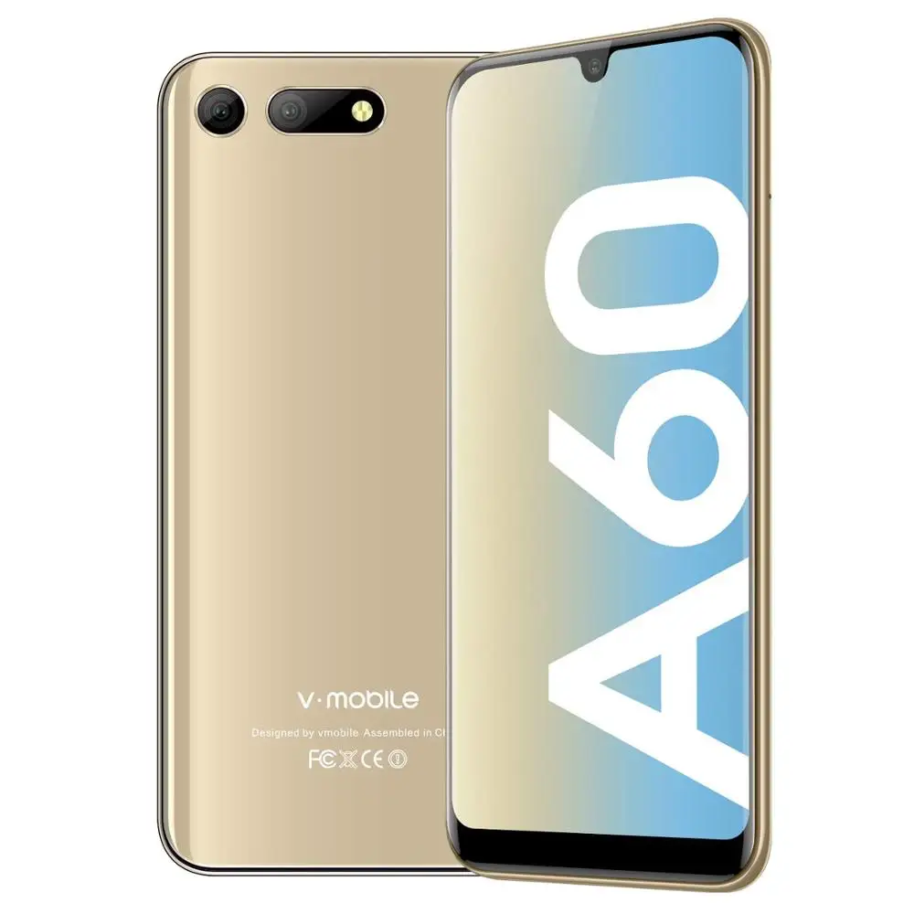 TEENO Vmobile A60 мобильный телефон Android 8 1 5 7 'HD + Водонепроницаемая 2.5D экран 8MP двойная