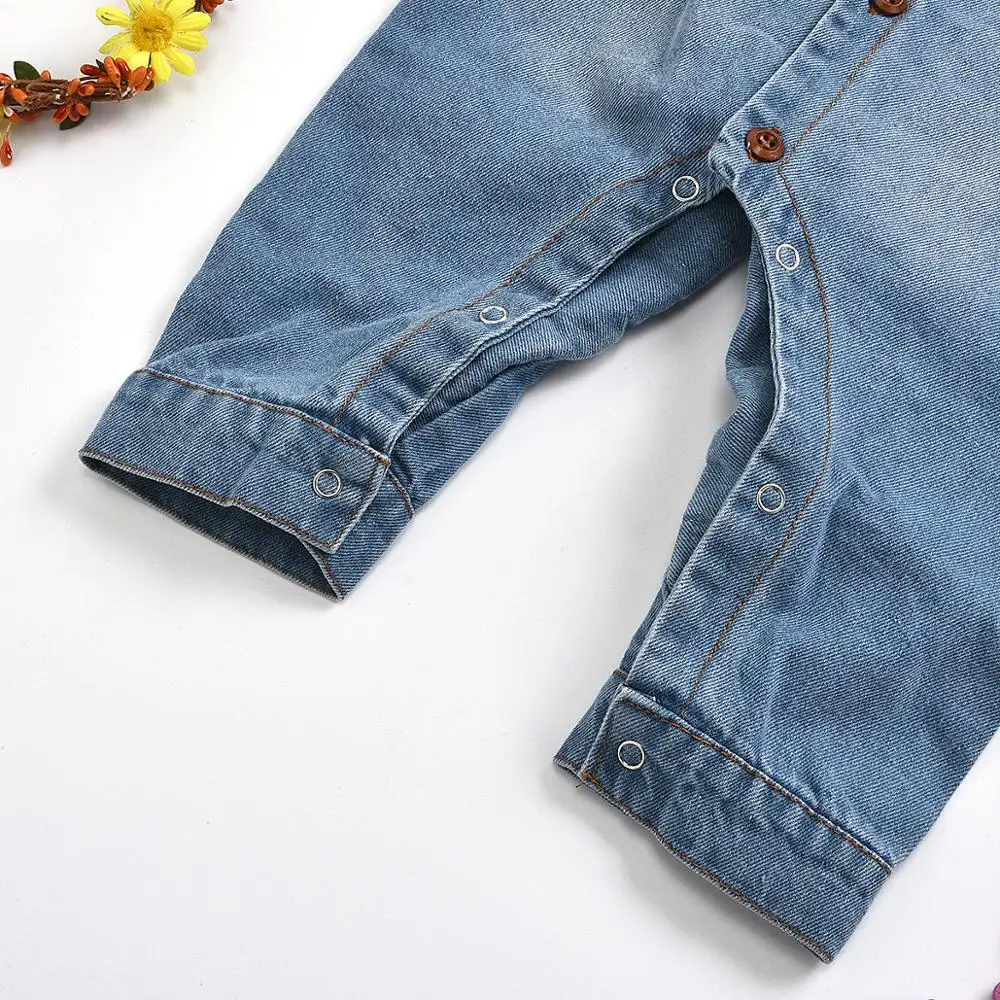 2020 Winter Style Infant Newborn Baby Romper Long Sleeve Turn-down Collar Single Breasted Denim Jumpsuits Babys Clothes Outfits
2020 Winter Style Infant Newborn Baby Romper Long Sleeve Turn-down Collar Single Breasted Denim Jumpsuits Babys Clothes Outfits