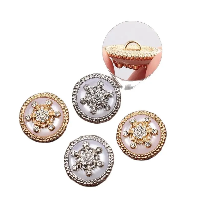 ZMASEY 5Pcs new alloy shiny rhinestone round snowflake buttons, DIY hand-sewn decoration fashion apparel ladies coat decorative
ZMASEY 5Pcs new alloy shiny rhinestone round snowflake buttons, DIY hand-sewn decoration fashion apparel ladies coat decorative