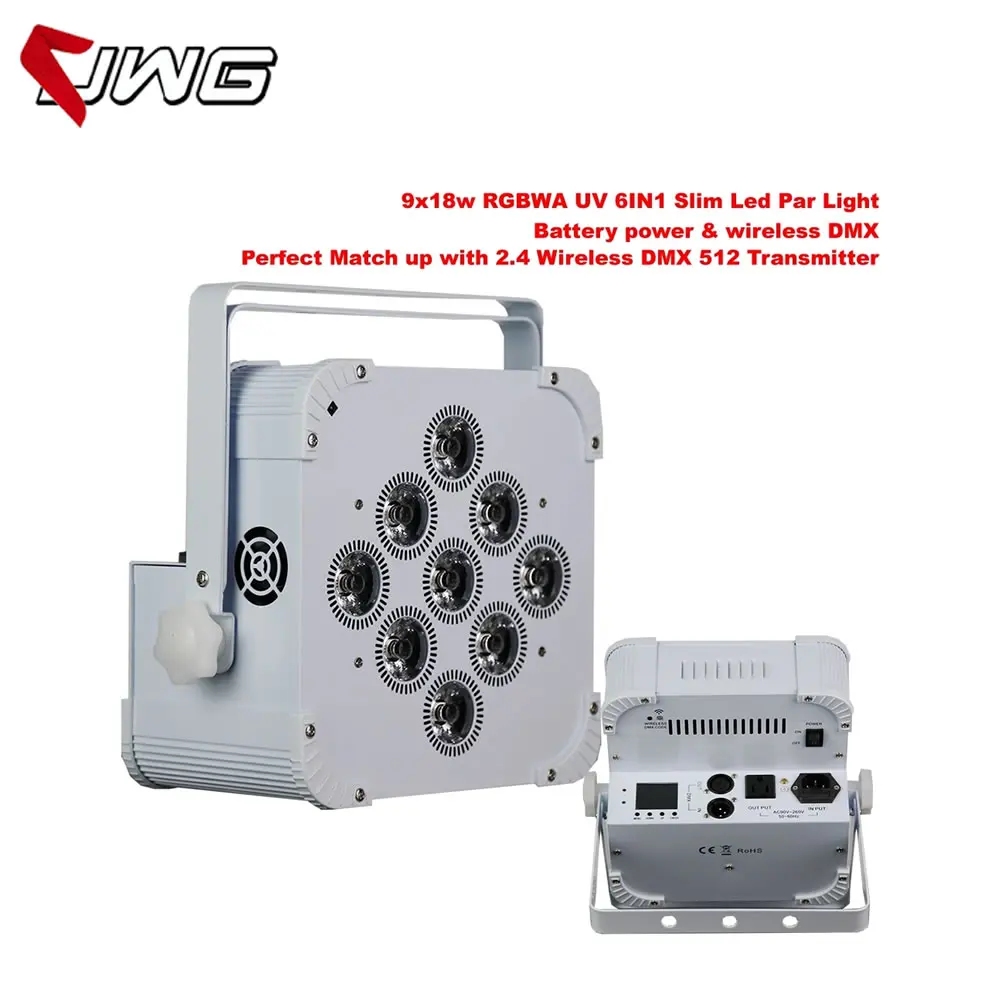 8pcs/lot 9x18w RGBWA UV 6IN1 Wireless Battery LED Par Light Disco DMX Controller Effect For Party Christmas
8pcs/lot 9x18w RGBWA UV 6IN1 Wireless Battery LED Par Light Disco DMX Controller Effect For Party Christmas