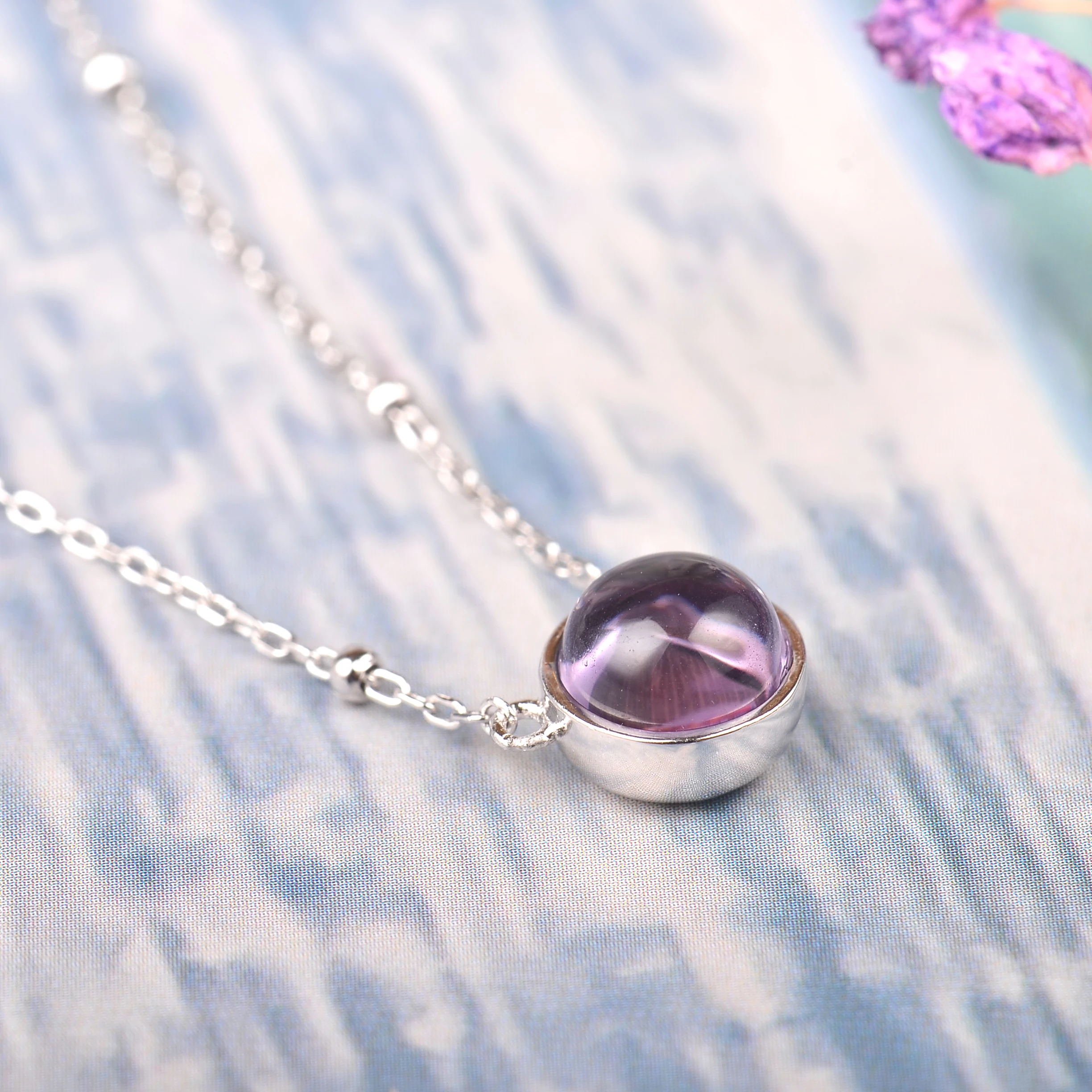 ITSMOS 100% Natural Amethyst Necklace S925 Sterling Silver Simple Lovely Elegant Pendant Necklace for Women
ITSMOS 100% Natural Amethyst Necklace S925 Sterling Silver Simple Lovely Elegant Pendant Necklace for Women