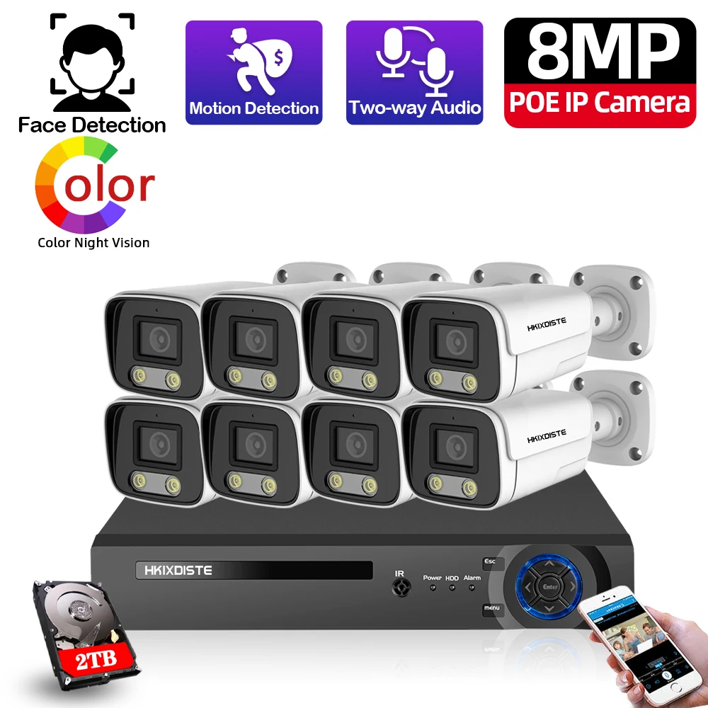 4K 8CH POE распознавание лица NVR система 8MP IP камера распознавание лица наружная домашняя Двусторонняя аудиосвязь система видеонаблюдения набо...
4K 8CH POE распознавание лица NVR система 8MP IP камера распознавание лица наружная домашняя Двусторонняя аудиосвязь система видеонаблюдения набо...