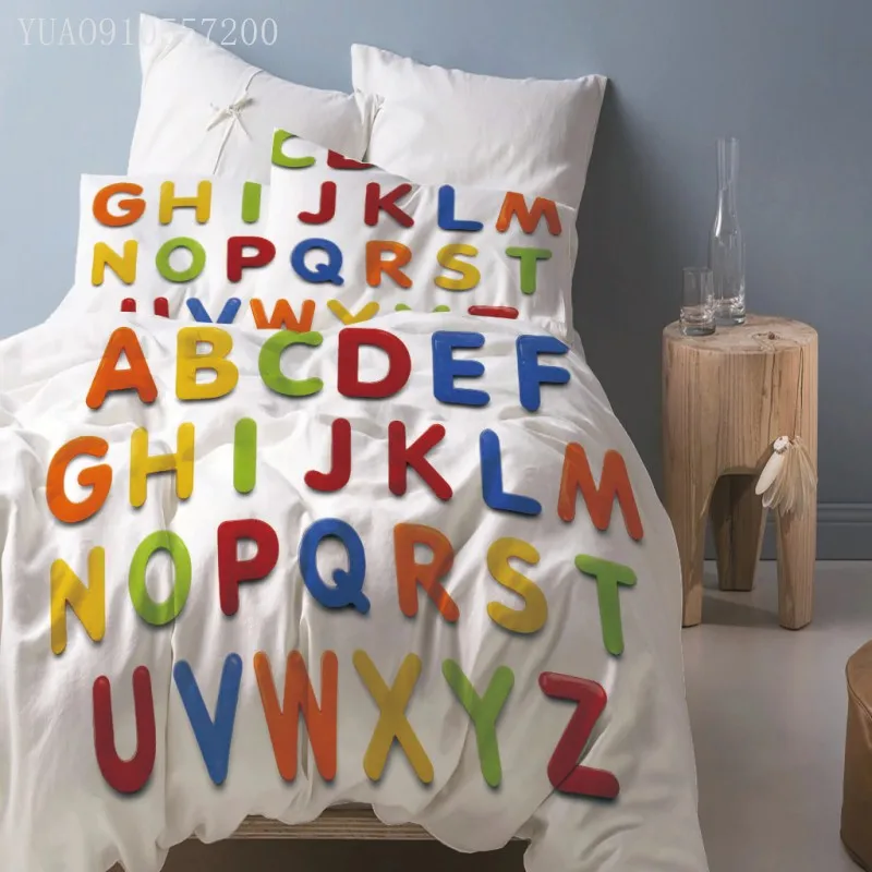 2/3 Pieces Letters Duvet Cover Baby Children Alphabet Printed Bedding Set Double Single Queen King Size Bed Linens Home Decor
2/3 Pieces Letters Duvet Cover Baby Children Alphabet Printed Bedding Set Double Single Queen King Size Bed Linens Home Decor