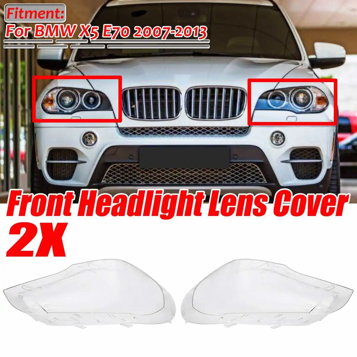 Пара крышек для передних фар X5 E70, налобный фонарь для BMW X5 E70 2007-2012, поликарбонат
Пара крышек для передних фар X5 E70, налобный фонарь для BMW X5 E70 2007-2012, поликарбонат