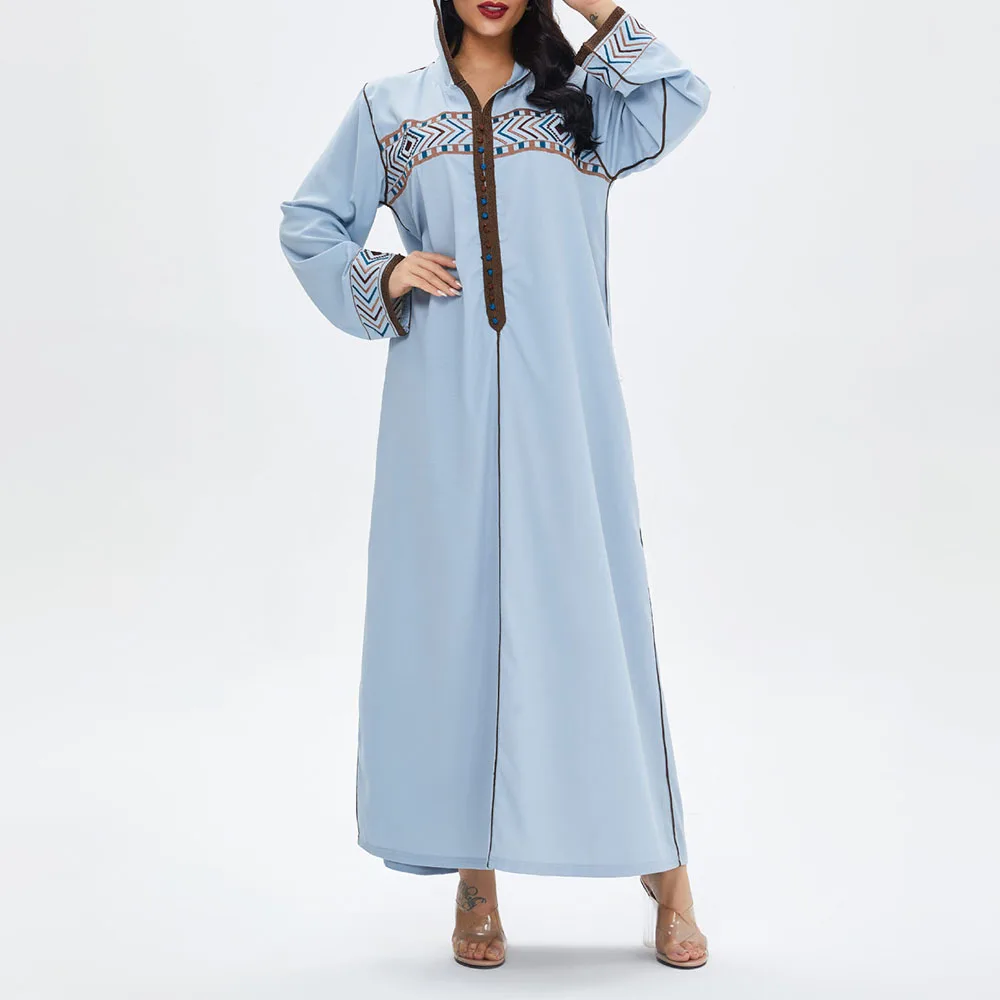 Muslim 2021 Spring Summer Women's Dress With Hood Loose Casual Simple Fashion Printing Solid Color Long Sleeve Oversize 
Muslim 2021 Spring Summer Women's Dress With Hood Loose Casual Simple Fashion Printing Solid Color Long Sleeve Oversize