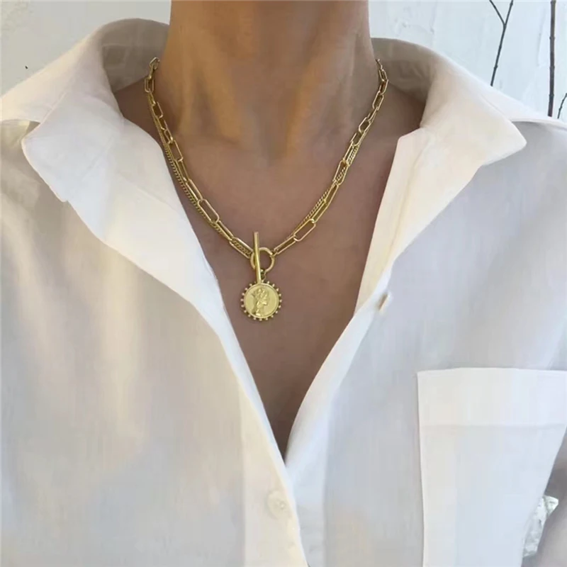 GHIDBK Dainty Queen Elizabeth Coin Pendant Choker Necklaces Layered Portrait Medallion Charming Chokers Statement Ins Necklace
GHIDBK Dainty Queen Elizabeth Coin Pendant Choker Necklaces Layered Portrait Medallion Charming Chokers Statement Ins Necklace