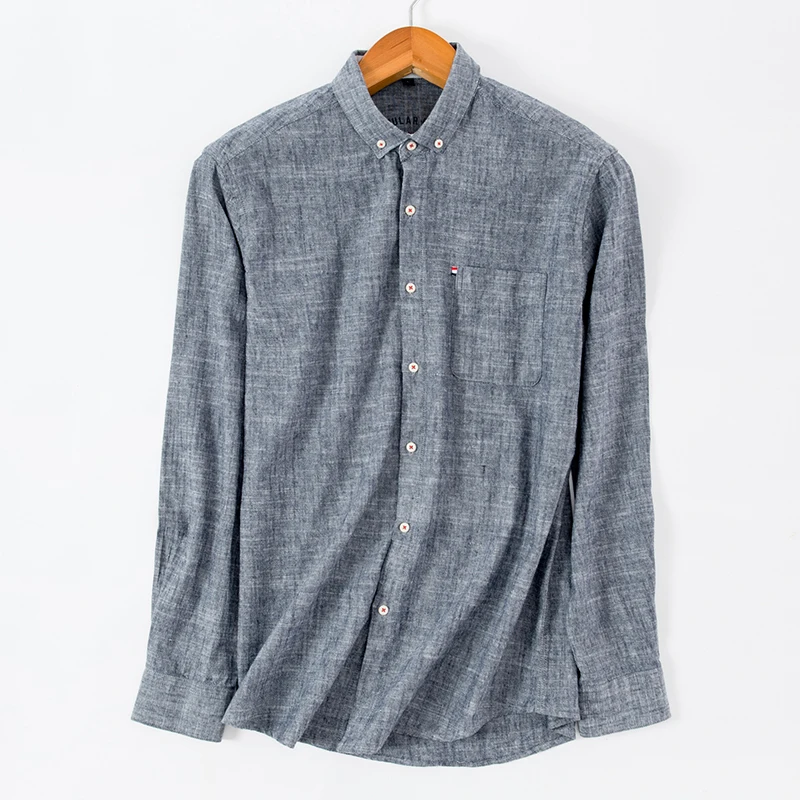 Men's Standard-fit Long-Sleeve Linen Cotton Shirts Single Patch Pocket Button Down Summer Thin Breath Solid Casual Tops Shirt
Men's Standard-fit Long-Sleeve Linen Cotton Shirts Single Patch Pocket Button Down Summer Thin Breath Solid Casual Tops Shirt