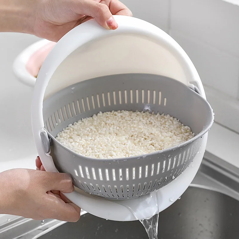 New Double Drain Rice Washing Colander Basket Bowl Washing Kitchen Strainer Noodles Vegetables Fruit Washing Basket For Rice
New Double Drain Rice Washing Colander Basket Bowl Washing Kitchen Strainer Noodles Vegetables Fruit Washing Basket For Rice