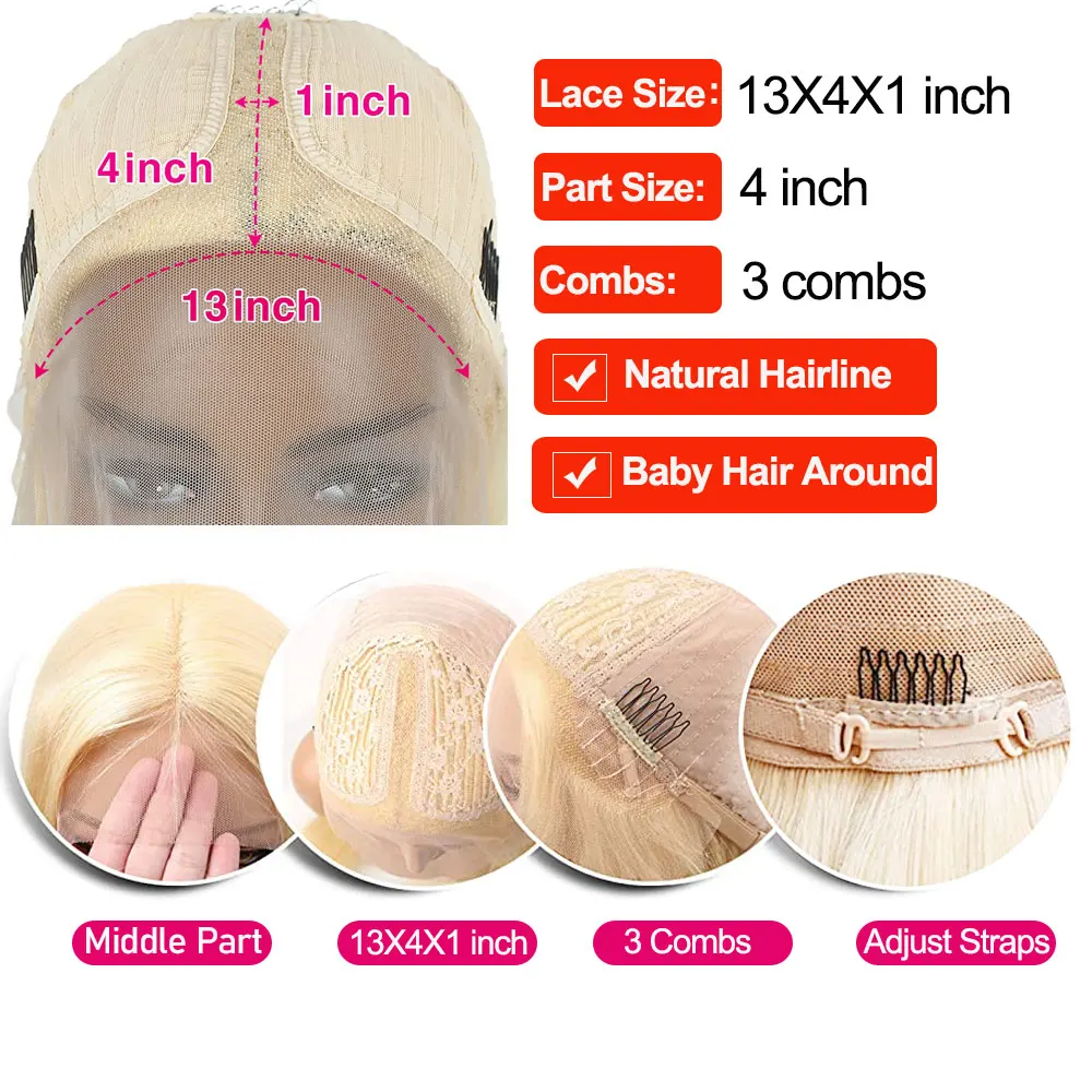Body Wave Synthetic Lace Front Wig Wigs for Women Frontal 613 Blonde Orange Ginger Highlight Burg Cosplay | Шиньоны и парики