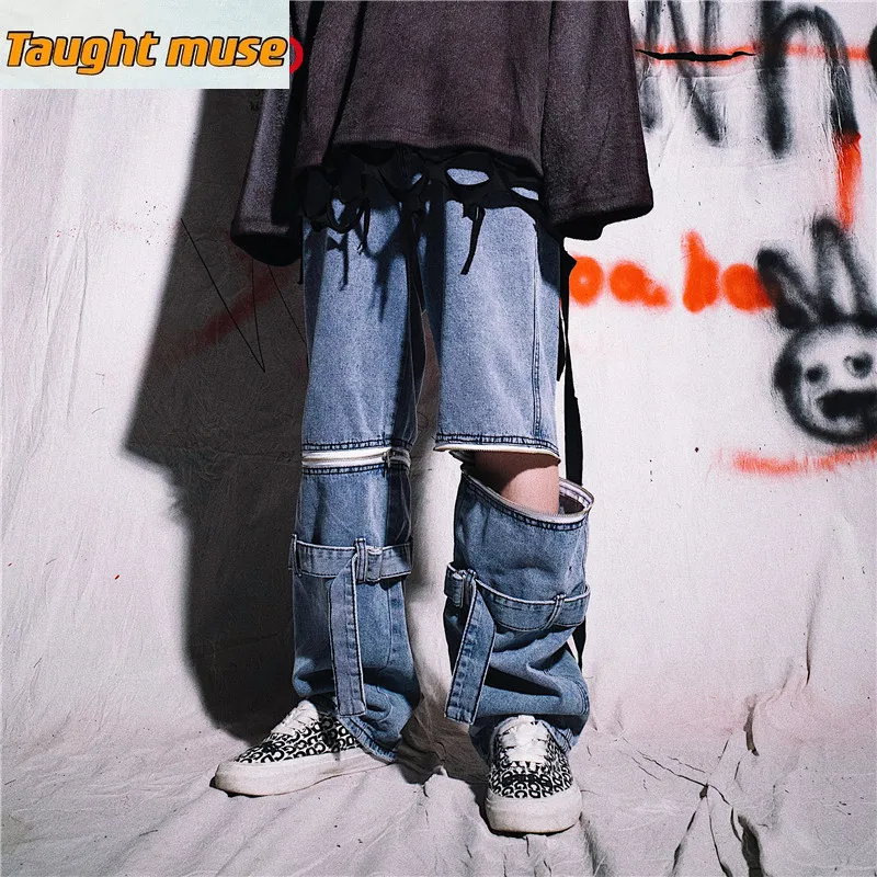 Zippered cartridger removable fashion jeans for men and women, hip hop wide leg slacks jeans for men hip hop jeans
Zippered cartridger removable fashion jeans for men and women, hip hop wide leg slacks jeans for men hip hop jeans