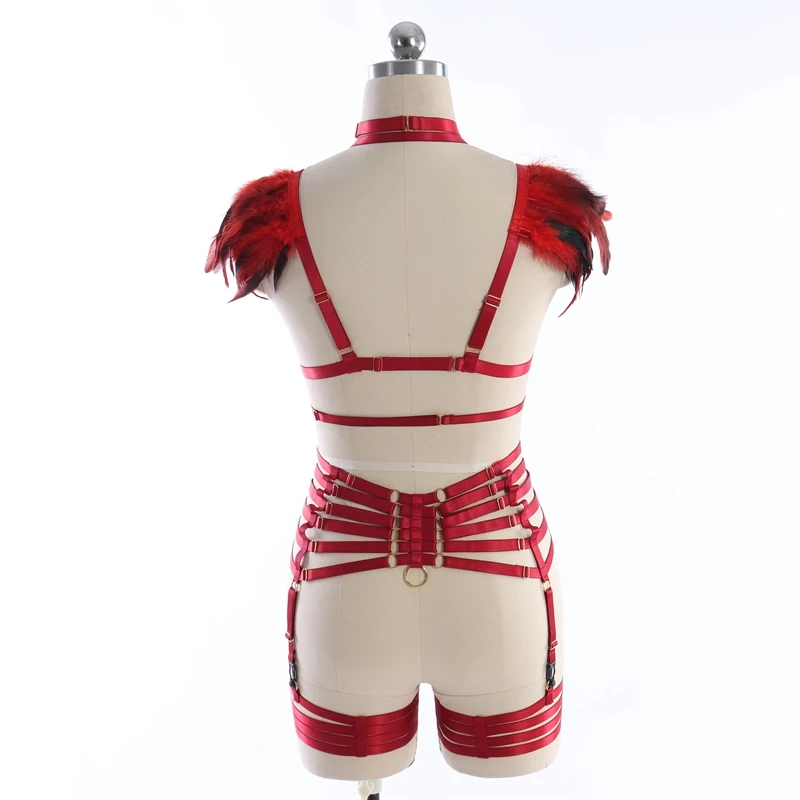 Sexy Harness Bodysuit Bondage Feathers Accessories Goth Lingerie Woman Hollow Body Cage Goth Leg Ring Garter Body Harness Bra
Sexy Harness Bodysuit Bondage Feathers Accessories Goth Lingerie Woman Hollow Body Cage Goth Leg Ring Garter Body Harness Bra
