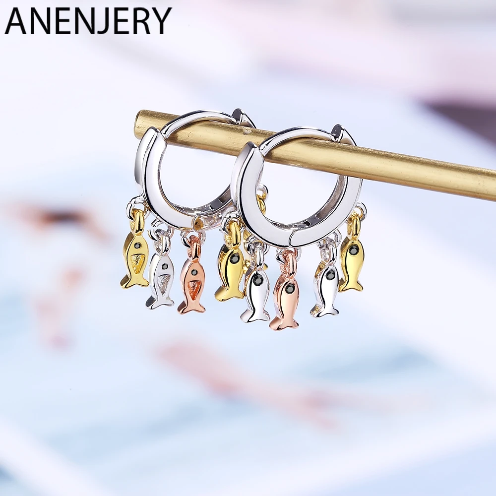 GOLDRIA 925 Sterling Silver Ins Cute Fish Tassel Hoop Earrings For Women Girl Gift Earrings Gift S-E897
GOLDRIA 925 Sterling Silver Ins Cute Fish Tassel Hoop Earrings For Women Girl Gift Earrings Gift S-E897