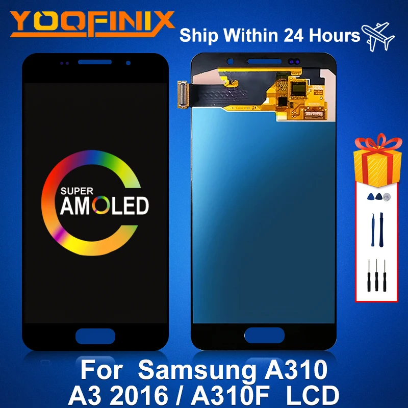 ЖК-дисплей 4,7 дюйма Super AMOLED для Samsung Galaxy A3 2016 A310, дигитайзер в сборе, запасные части для Samsung A310F A310F/DS
ЖК-дисплей 4,7 дюйма Super AMOLED для Samsung Galaxy A3 2016 A310, дигитайзер в сборе, запасные части для Samsung A310F A310F/DS