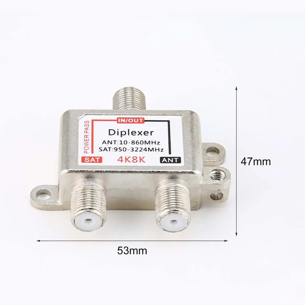 4K8K SAT/ANT Diplexer 10-3224MHz cable and satellite TV signal hybrid splitter satellite separation and RF signals
4K8K SAT/ANT Diplexer 10-3224MHz cable and satellite TV signal hybrid splitter satellite separation and RF signals