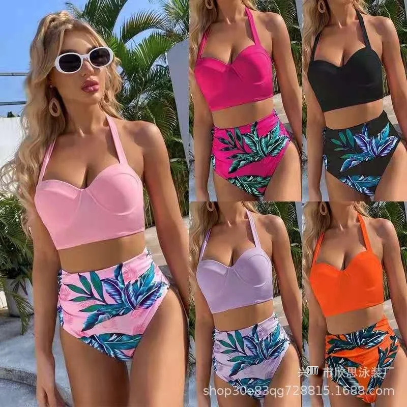 High Waist Bikini 2021 Leaf Print Swimsuit Women Push Up Swimwear Female Halter Bathing Suit Vintage Swimming Suit Biquini -40
High Waist Bikini 2021 Leaf Print Swimsuit Women Push Up Swimwear Female Halter Bathing Suit Vintage Swimming Suit Biquini -40