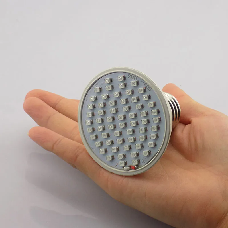 60 led Plant Grow light lamp 5W E27 growing lights bulb clip holder for hydroponics flower bloom vegetable indoor green houseR1
60 led Plant Grow light lamp 5W E27 growing lights bulb clip holder for hydroponics flower bloom vegetable indoor green houseR1