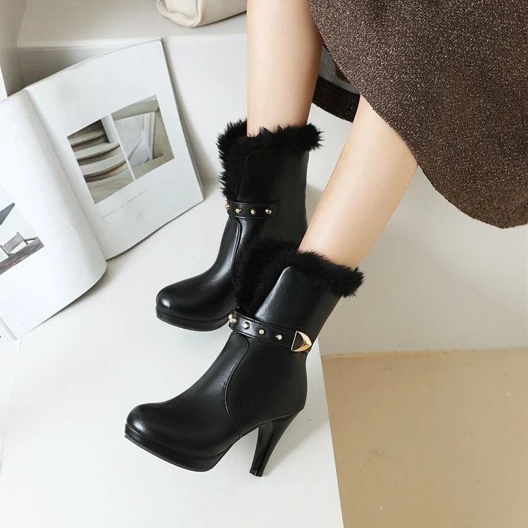 QPLYXCO 2021 Fashion Big &Small Size 31-44 Round Toe High Heels Plush Warm Winter Snow Women Shoes Platform Leather Boots 611-2
QPLYXCO 2021 Fashion Big &Small Size 31-44 Round Toe High Heels Plush Warm Winter Snow Women Shoes Platform Leather Boots 611-2