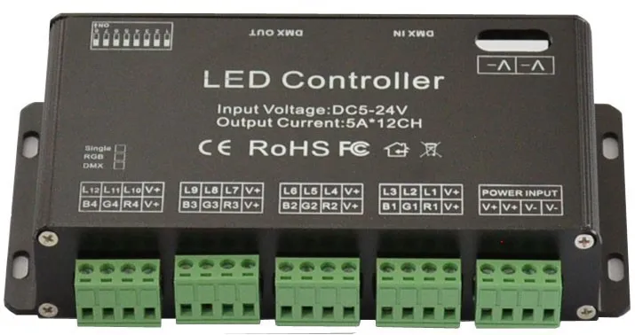 

DMX 512 декодер, светодиодный контроллер, светодиодный Rgb постоянного декодера, драйвер 12CH DC5V-24V для светодиодной ленты, модуль лампы 12 каналов ...