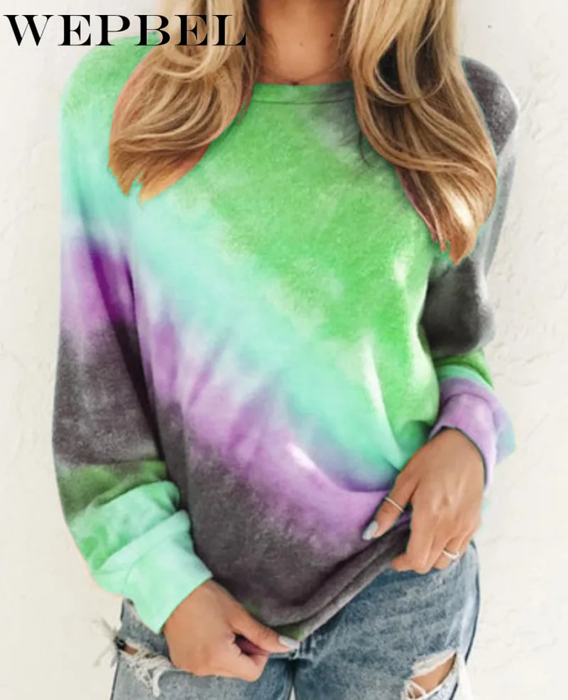 WEPBEL Autumn And Winter Women Fashion Casual O-neck Long Sleeve T-shirt Gradient Color Cotton Printing Blouses Plus Size Tops 
WEPBEL Autumn And Winter Women Fashion Casual O-neck Long Sleeve T-shirt Gradient Color Cotton Printing Blouses Plus Size Tops