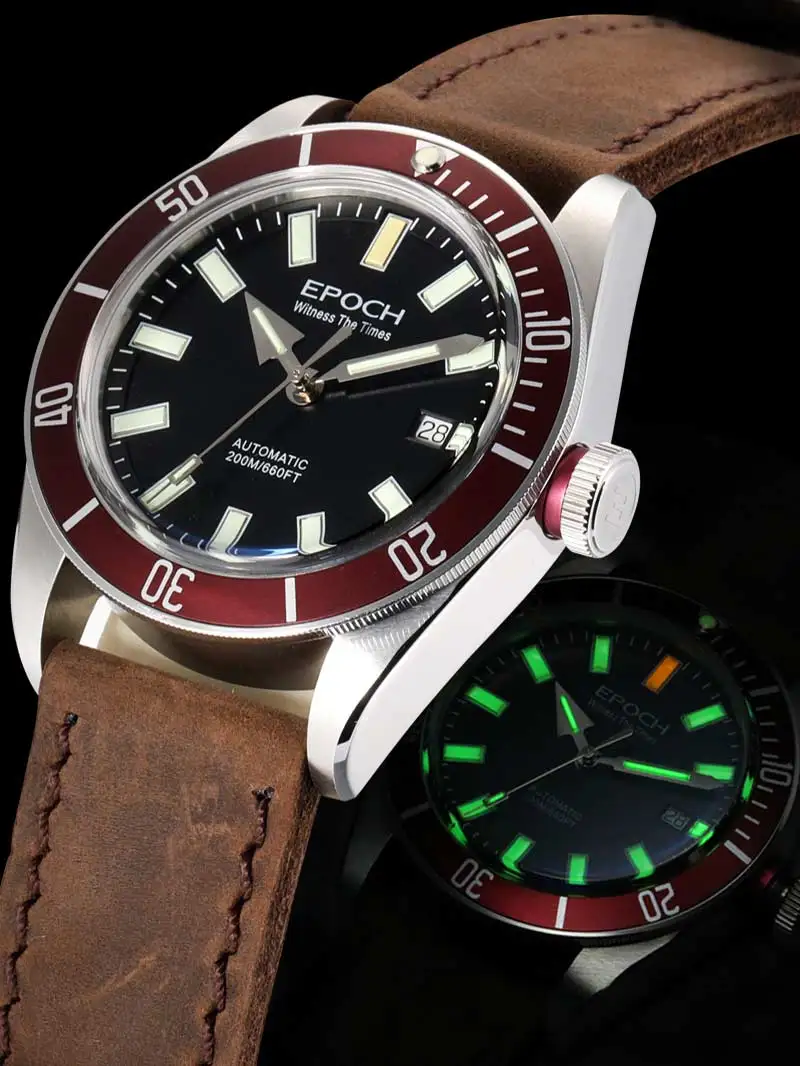 Мужские автоматические часы EPOCH с Тритием T100, швейцарские мужские часы, 26 драгоценностей WR200M, военные механические роскошные часы, подарок
Мужские автоматические часы EPOCH с Тритием T100, швейцарские мужские часы, 26 драгоценностей WR200M, военные механические роскошные часы, подарок
