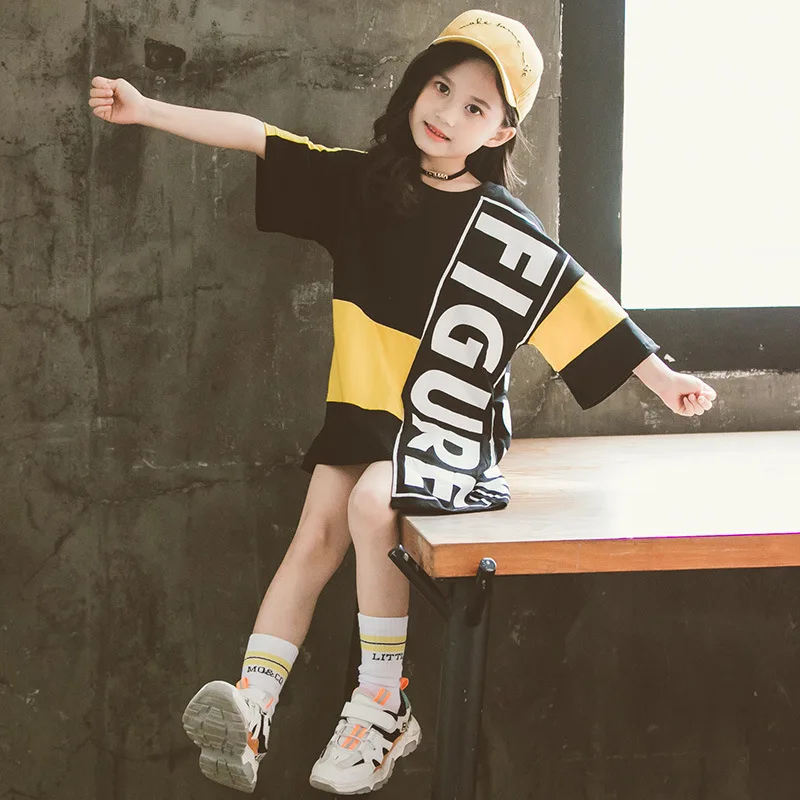 Children's dress girl fashion dress summer letter dress quality girl clothing short sleeve children clothes loose t-shirt
Children's dress girl fashion dress summer letter dress quality girl clothing short sleeve children clothes loose t-shirt