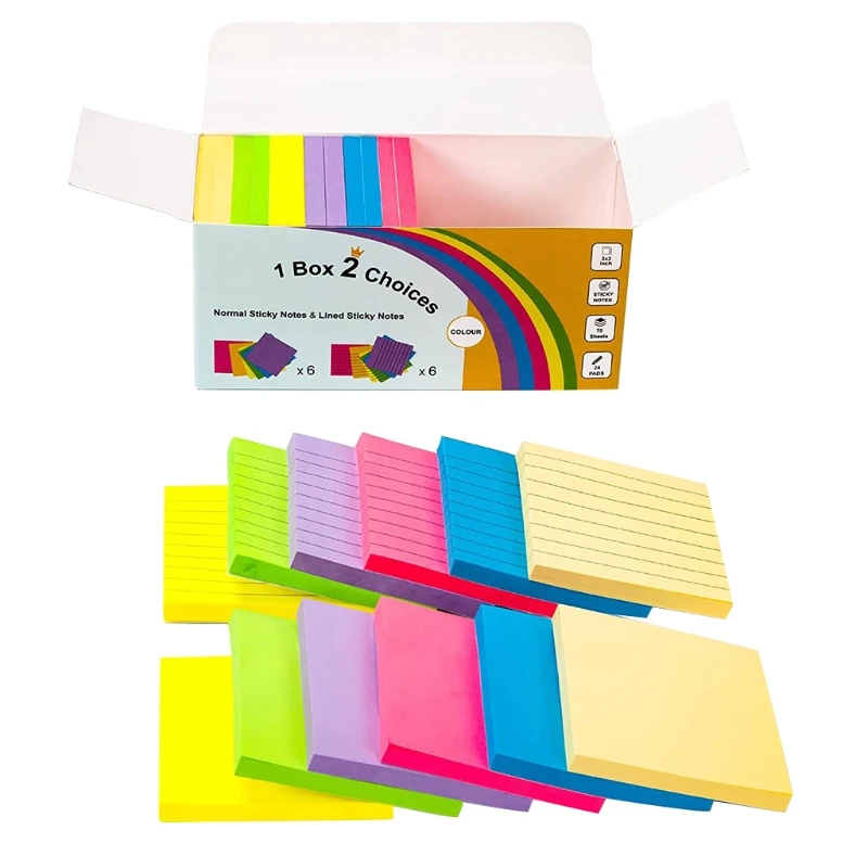 24PCS Multifunctional Sticky Notes Paper Self-adhesive Note Pad Ruled & Blank Papers Students Adults Noting Supplies
24PCS Multifunctional Sticky Notes Paper Self-adhesive Note Pad Ruled & Blank Papers Students Adults Noting Supplies