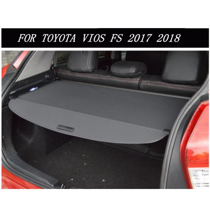 

High quality Car Rear Trunk Security Shield Cargo Cover For TOYOTA VIOS FS 2017 2018 ( black, beige)