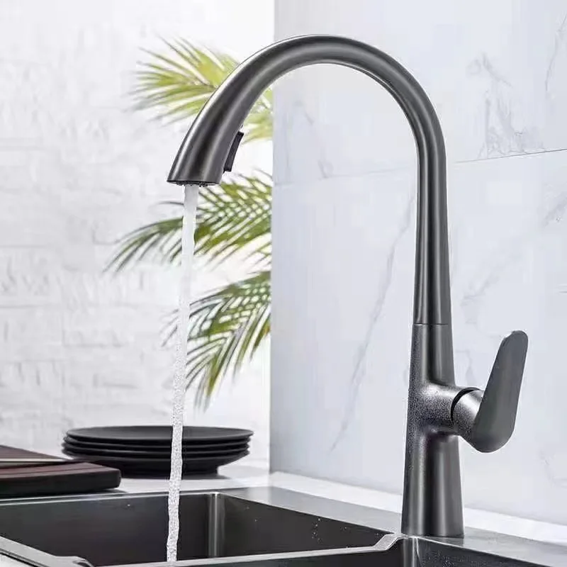 Kitchen faucet Single hole pull-out modern sink faucet Adjustable swivel faucet for mixing hot and cold water HOT SALE
Kitchen faucet Single hole pull-out modern sink faucet Adjustable swivel faucet for mixing hot and cold water HOT SALE