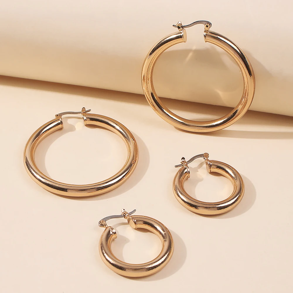 Minimalist Chunky Earrings for Women Gold Color Metal Simple Round Large Circle Geometric Hoop Earrings Hip-hop Earring Jewelry
Minimalist Chunky Earrings for Women Gold Color Metal Simple Round Large Circle Geometric Hoop Earrings Hip-hop Earring Jewelry