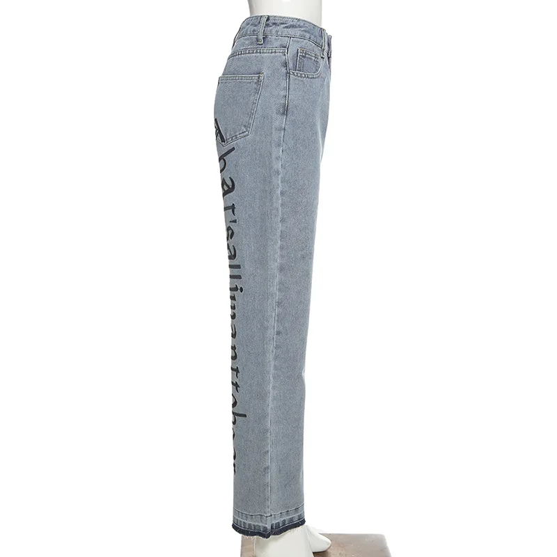 European and American style 2021 spring and autumn new women's loose fashion letter printing casual denim wide-leg pants women
European and American style 2021 spring and autumn new women's loose fashion letter printing casual denim wide-leg pants women