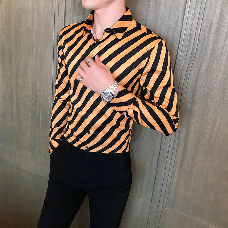 High Quality Autumn New Long Sleeve Men Oblique Stripes Shirts Fashion 2020 Slim Fit Casual Office Blouse Homme Formal Wear 3XL
High Quality Autumn New Long Sleeve Men Oblique Stripes Shirts Fashion 2020 Slim Fit Casual Office Blouse Homme Formal Wear 3XL