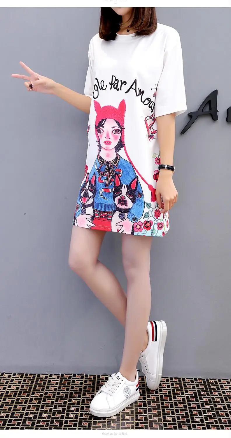 Summer New Character Print T-shirt Short Sleeve Streetwear High Quality Loose Round Neck Plus Size Women's Split T-Shirt Tops
Summer New Character Print T-shirt Short Sleeve Streetwear High Quality Loose Round Neck Plus Size Women's Split T-Shirt Tops