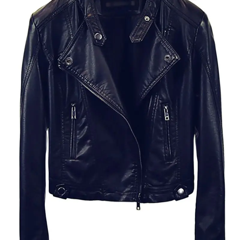 Korean stand collar short black PU leather motorcycle jacket pu leather jacket faux leather jackets women black PU jacket women
Korean stand collar short black PU leather motorcycle jacket pu leather jacket faux leather jackets women black PU jacket women
