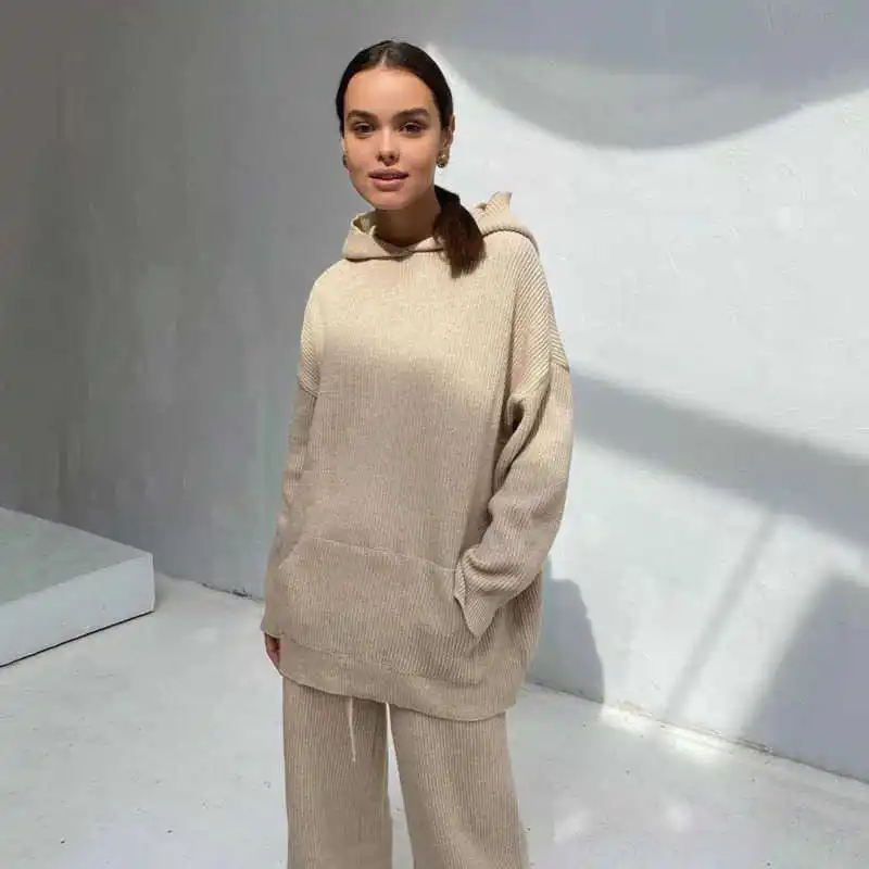 Spring Fashion Long Sleeve Loose Solid Color Hooded Top Lace Up Long Pants Two Piece Set Women Tracksuit
Spring Fashion Long Sleeve Loose Solid Color Hooded Top Lace Up Long Pants Two Piece Set Women Tracksuit