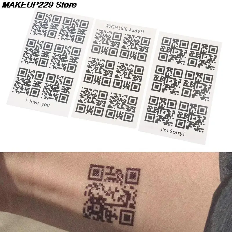 Новая Временная тату-наклейка для мужчин женщин креативная любовь QR-код
