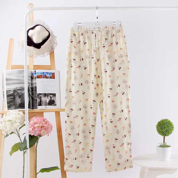 Summer 100% gauze cotton home pants women sleep bottoms Hot sale fresh casual pajamas pants women sleepwear trousers
Summer 100% gauze cotton home pants women sleep bottoms Hot sale fresh casual pajamas pants women sleepwear trousers