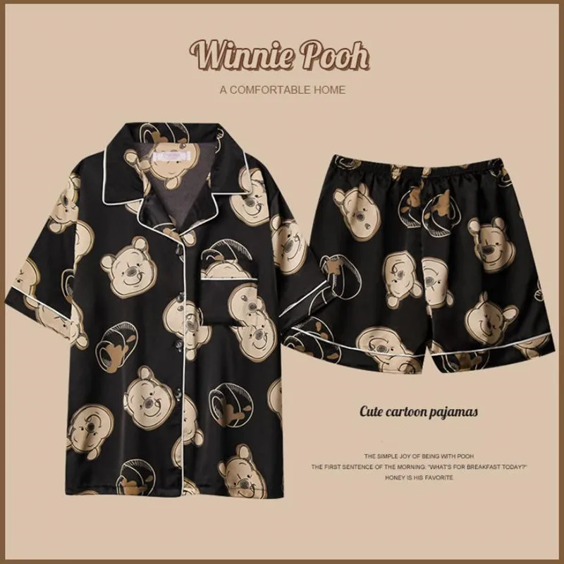 2 Piece Set Women Pajama Summer Short Sleeve Silk Nightgown Party Kawaii Anime Femme Pyjama Cartoon Winnie Pooh Homewear
2 Piece Set Women Pajama Summer Short Sleeve Silk Nightgown Party Kawaii Anime Femme Pyjama Cartoon Winnie Pooh Homewear