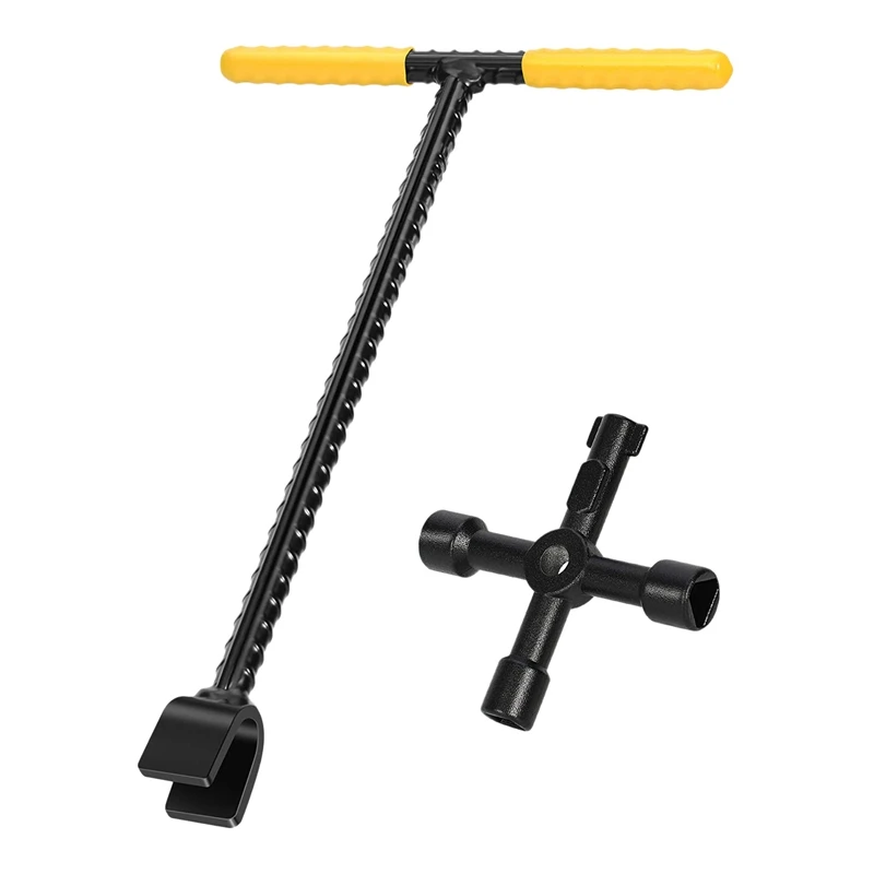 Water Meter Key 12 Inch Enforced Steel T-Handle with 4-Way Multi-Functional Chuck Key Drill Press
Water Meter Key 12 Inch Enforced Steel T-Handle with 4-Way Multi-Functional Chuck Key Drill Press