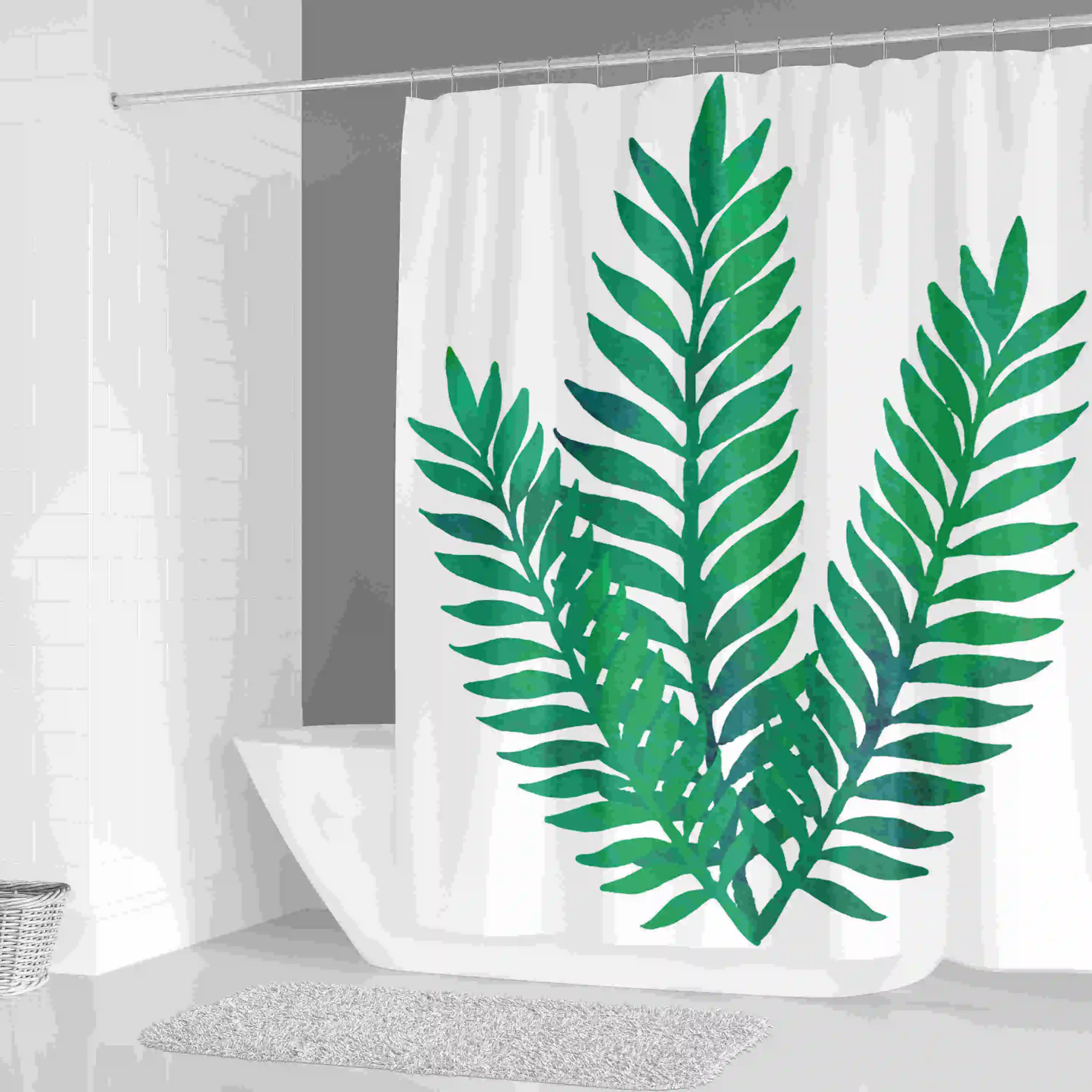 Green Leaves Printing Shower Curtain Bathroom Modern Natural Plant Pattern Polyester Bathroom Curtains
Green Leaves Printing Shower Curtain Bathroom Modern Natural Plant Pattern Polyester Bathroom Curtains