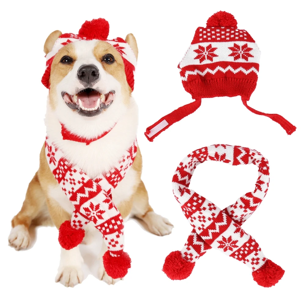 Dogs Winter Warm Stripes Knitted Hat Scarf Collar Puppy Teddy Costume Christmas Clothes Santa Dog Costume Cosplay
Dogs Winter Warm Stripes Knitted Hat Scarf Collar Puppy Teddy Costume Christmas Clothes Santa Dog Costume Cosplay