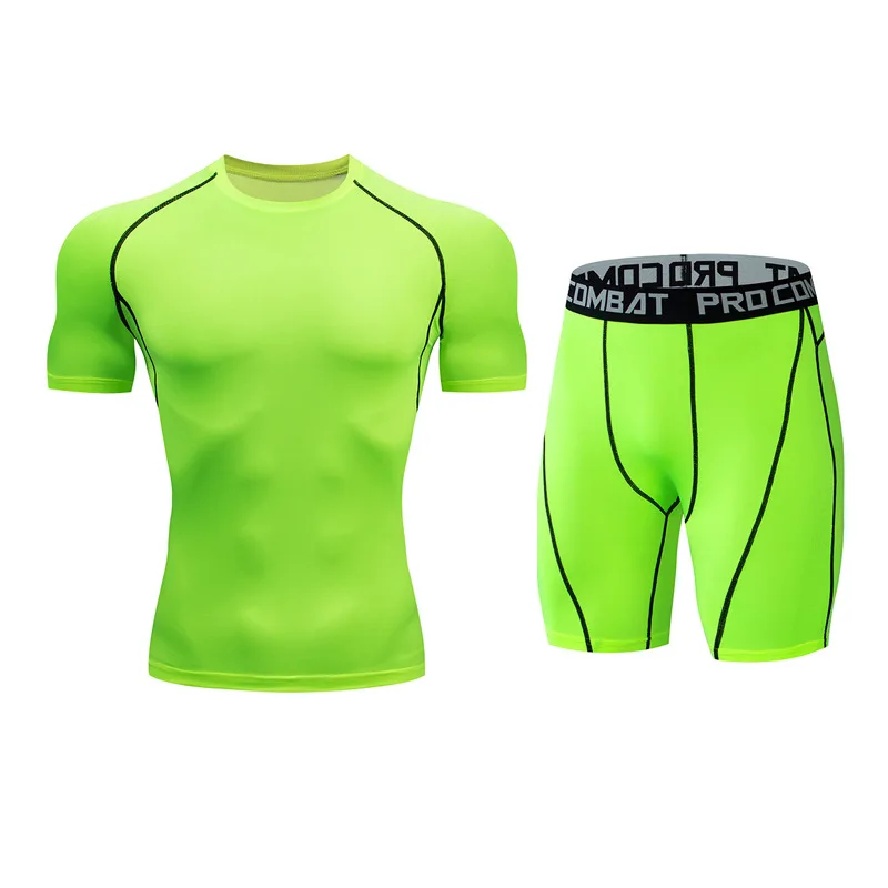2 Pcs/Sets Men's Short Sleeve Track Suit Compression Gym Set Elastic T Shirt Jogging Shorts Basketball Running Sportswear MY344
2 Pcs/Sets Men's Short Sleeve Track Suit Compression Gym Set Elastic T Shirt Jogging Shorts Basketball Running Sportswear MY344