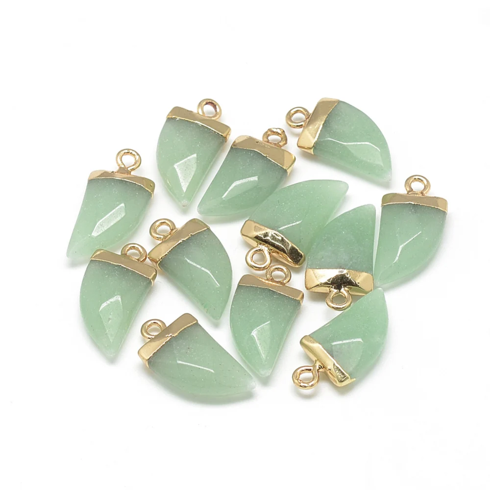 1 pc Natural White Jade Pointed Pendants with Brass Findings Faceted Dyed Tusk Golden Medium Aquamarine 21x11x5.5mm Hole: 2mm
1 pc Natural White Jade Pointed Pendants with Brass Findings Faceted Dyed Tusk Golden Medium Aquamarine 21x11x5.5mm Hole: 2mm