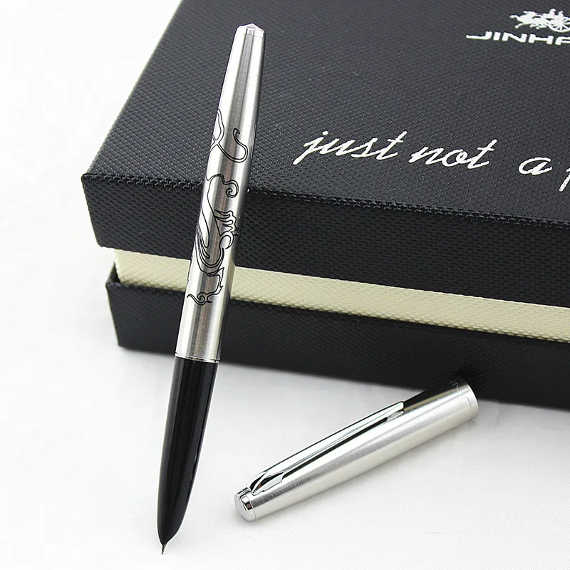 Pure Silver Steel Fountain Pen 0.38mm Extra Fine Finance Nib Smooth Writing Ink Pens for Christmas Gift Box Free Shipping
Pure Silver Steel Fountain Pen 0.38mm Extra Fine Finance Nib Smooth Writing Ink Pens for Christmas Gift Box Free Shipping