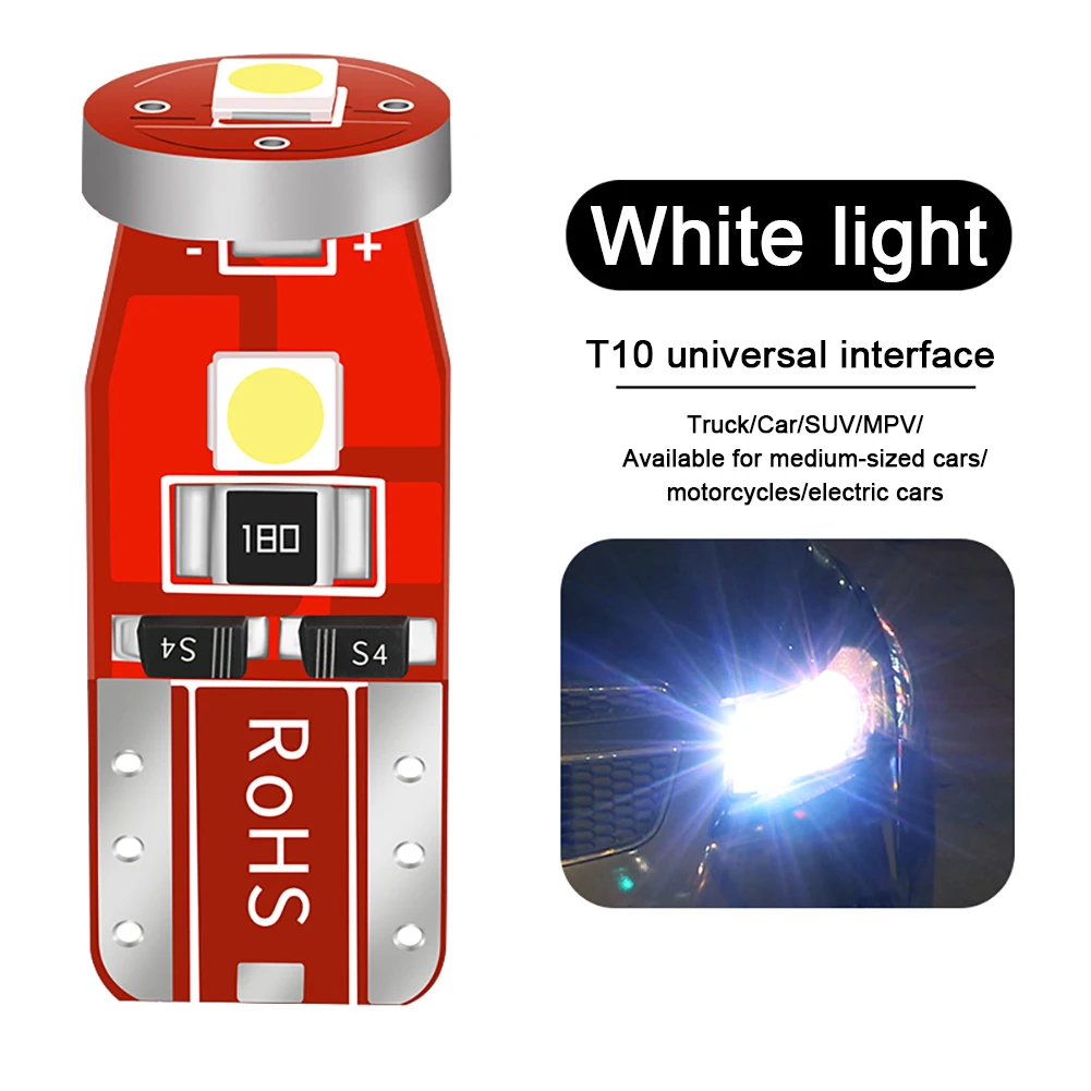 10pcs T10 501 194 W5W 7020 3SMD License Plate Light Bulbs Super Bright Canbus Error Free Xenon White LED Wedge Light Bulb
10pcs T10 501 194 W5W 7020 3SMD License Plate Light Bulbs Super Bright Canbus Error Free Xenon White LED Wedge Light Bulb