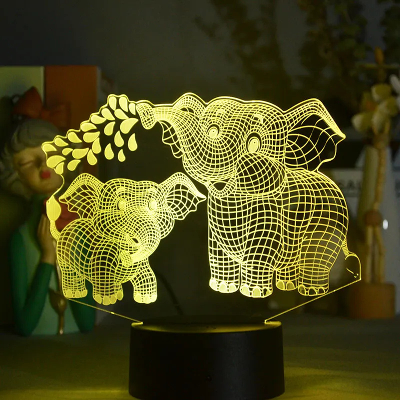 

3D Lights For Bedroom Bluetooth Base Elephant Lantern Will Of Holidays Children's Nightlight Gift Lamparas Switch Atmosphere