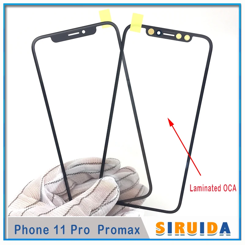 10 шт. внешнее стекло с клеем OCA для iPhone 12 11 pro max X XS XR MAX|Защитные стёкла и плёнки