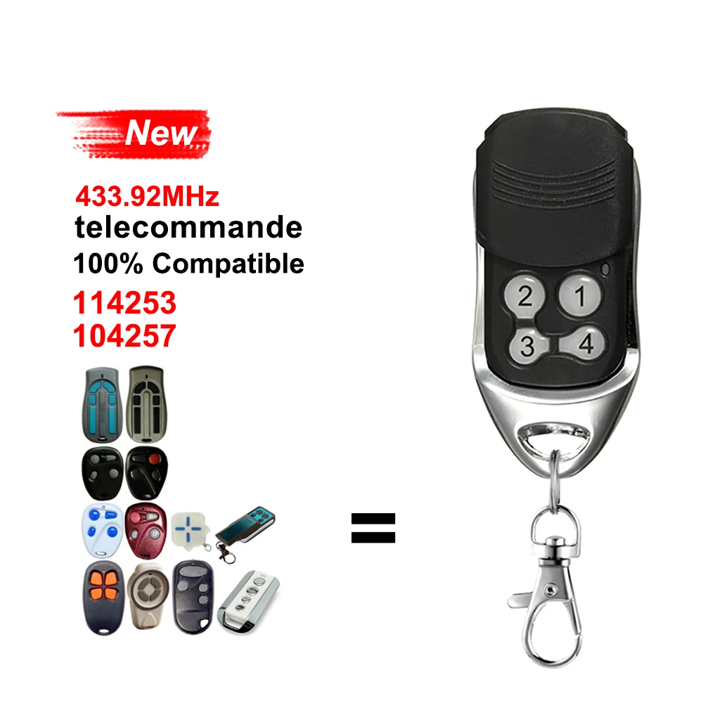 For Avidsen114253 104250 104251 104257 104250 OLD Garage Door Remote Control 433.92MHz Rolling Code Transmitter
For Avidsen114253 104250 104251 104257 104250 OLD Garage Door Remote Control 433.92MHz Rolling Code Transmitter
