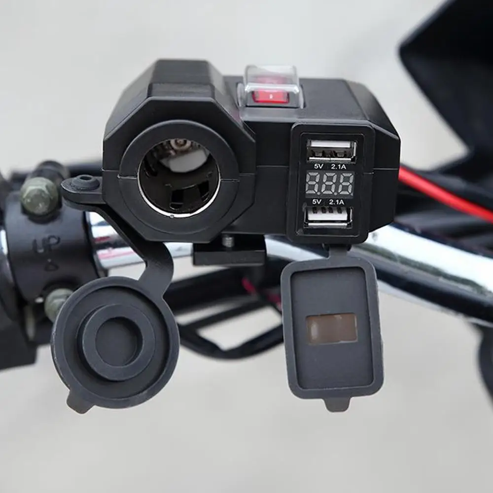 12V Motorcycle Waterproof Dual USB Charger Power Adapter Socket + Voltage Voltmeter
12V Motorcycle Waterproof Dual USB Charger Power Adapter Socket + Voltage Voltmeter