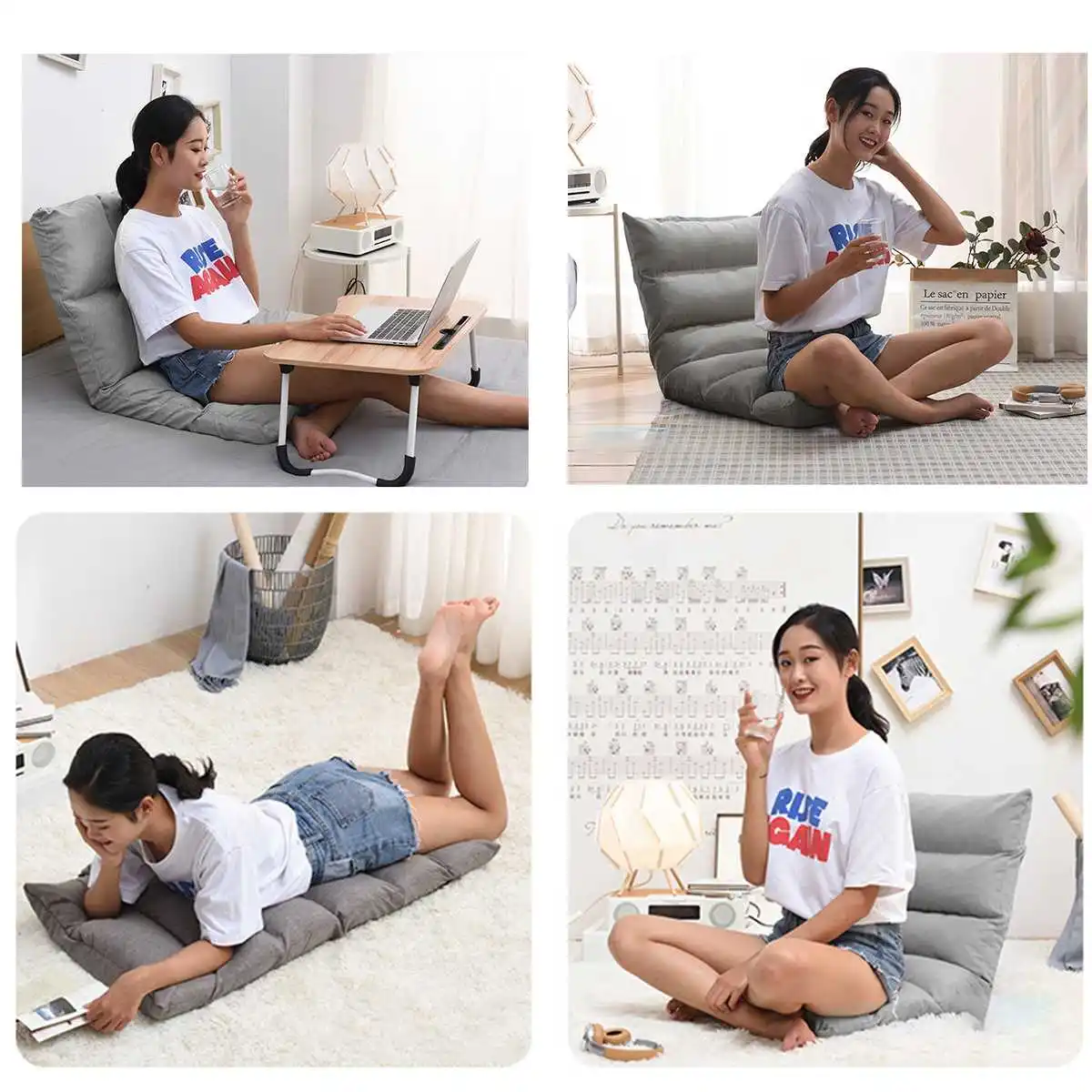 Folding Lazy Lounger Sofa Tatami Lounge Chair Floor Balcony Bay Window Leisure Legless Small Sofa Bed Back Chair Linen/Flannel
Folding Lazy Lounger Sofa Tatami Lounge Chair Floor Balcony Bay Window Leisure Legless Small Sofa Bed Back Chair Linen/Flannel
