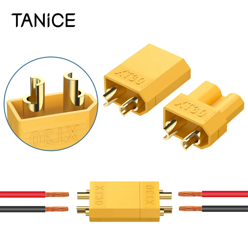 TANiCE 10 Pairs XT30 XT-30 Male & Female High-temp Nylon Bullet Connectors Plugs With Heat Shrinks Tubing For RC Lipo Battery
TANiCE 10 Pairs XT30 XT-30 Male & Female High-temp Nylon Bullet Connectors Plugs With Heat Shrinks Tubing For RC Lipo Battery